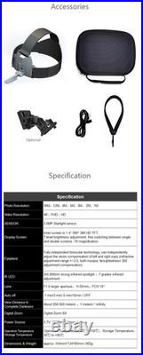 Hunting Night Vision Goggles Head Mounted Binoculars 8X Zoom Infrared 850nm CAM Hunting Night Vision Goggles Head Mounted Binoculars 8X Zoom Infrared 850nm CAM