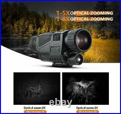 Hunting Night Vision Monocular Infrared Video Camera 12MP Surveillance 8GB SD