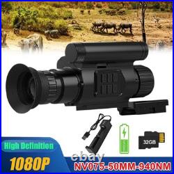 Hunting Night Vision Monocular NV075 1080P 4X Zoom IR Laser 840/950nm Scope