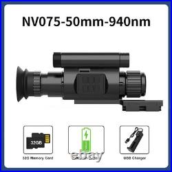 Hunting Night Vision Monocular NV075 1080P 4X Zoom IR Laser 840/950nm Scope