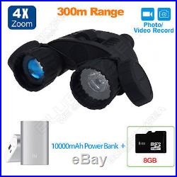 IR Infrared Digital Night Vision Binoculars HD Video Camera Photo+5V Power Bank