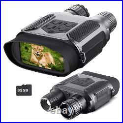Infrared Night Vision Binoculars 7X Digital Zoom, 1300ft Range, 32GB TF
