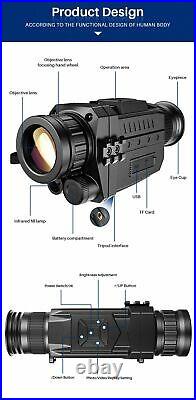 Infrared Night Vision Monocular Digital IR Telescope Zoom Optic 200M Range Scope