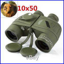 Military 10x50 HD Navy Binoculars W Rangefinder Compass Telescope Night Vision