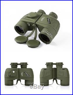Military 10x50 HD Night Vision Binoculars with Compass Rangefinder Telescope&bag