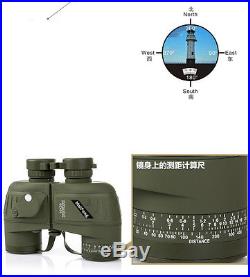 Military 10x50 HD Night Vision Binoculars with Compass Rangefinder Telescope&bag
