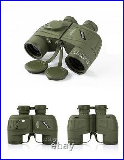 Military 10x50 Optics Binoculars Night Vision BAK4 Rangefinder Telescope&Compass