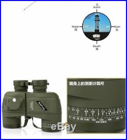 Military 10x50mm HD Navy Binoculars WithRangefinder Compass Telescope Night Vision
