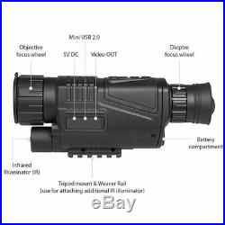 Monocular Digital Night Vision 5X40 Magnification 8G TF Card Hunting Scope Optic