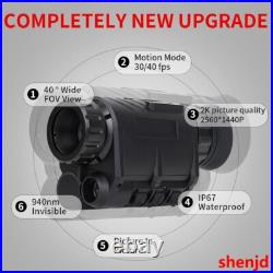 NEW NVG30 Helmet 940nm IR Night Vision Monocular Telescope 40° WIFI Digital #
