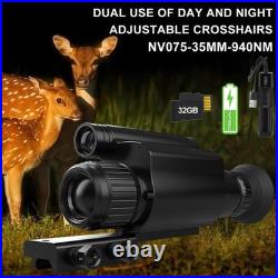 NV075 1080P 4X Zoom IR Night Vision Monocular Scope 840/950nm Hunting Cam