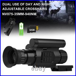 NV075 1080P 4X Zoom IR Night Vision Monocular Scope 840/950nm Hunting Cam