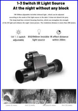 NV4A 300M Digital IR Night Vision Scope Sight 4XZoom 1080P Telescope for Hunting