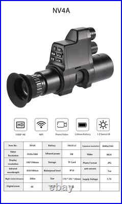 NV4A HD Infrared Night Vision Monocular-4X Zoom Digital Scope for Night Hunting