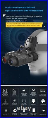 NV8000 3D Night Vision 850nm Zoom Binoculars Infrared Digital Head Mount Goggles