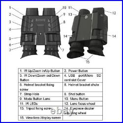 NV8000 3D Night Vision Binoculars Goggles 1080P Head Mount Infrared Night Vision