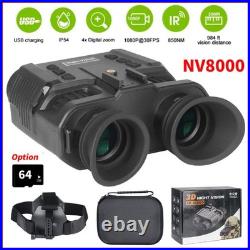 NV8000 3D Night Vision Binoculars Infrared Digital Head Mount Goggles Hunting