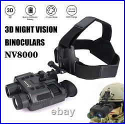 NV8000 3D Night Vision Binoculars Infrared Digital Head Mount Goggles Hunting