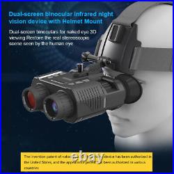 NV8000 3D Night Vision Binoculars Infrared Head Mounted Goggles 4K HD Camera