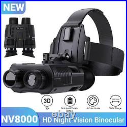 NV8000 4K Night Vision Goggles 8X Digital Zoom Infrared Head Mounted Binoculars