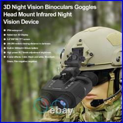 NV8000 IP54 3D Stereo Imaging Infrared Night Vision Binoculars Helmet Goggles