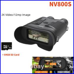NV800S 2K Night Vision Binoculars Infared 12MP Camera for Hunting Camping 64GB