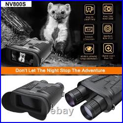 NV800S 2K Night Vision Glasses Binoculars Infared 12MP for Hunting with 64GB Card
