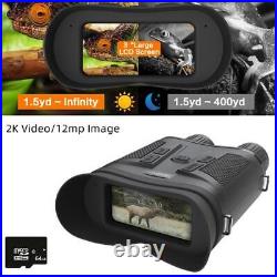 NV800S 2K Night Vision Glasses Binoculars Infared 12MP for Hunting with 64GB Card