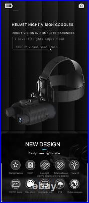 NV8160 8X Night Vision Binoculars Goggles Head Mount Infrared 1080P Night Vision