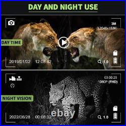 NV8160 Infrared Night Vision Binoculars 8X Zoom 4K 3D Head Mounted Goggles +32CB