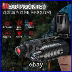 NV8160 Infrared Night Vision Binoculars 8X Zoom 4K 3D Head Mounted Goggles +32CB
