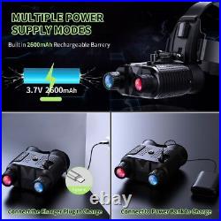 NV8160 Night Vision Goggles Binoculars IR Head Mounted Hunting Rechargeable 12MP