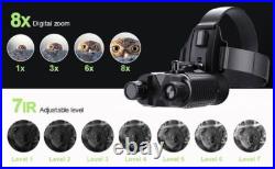 NV8160 Night Vision Goggles Binoculars IR Head Mounted Hunting Rechargeable 12MP