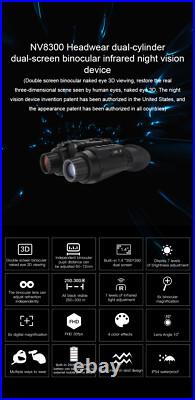 NV8300 Infrared Night Vision Binoculars 4K 3D Goggles 8X Digital Zoom Telescope