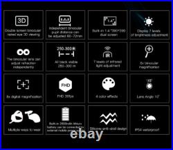 NV8300 Infrared Night Vision Binoculars 4K 3D Goggles 8X Digital Zoom Telescope