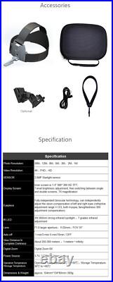 NV8300 Infrared Night Vision Binoculars 4K 3D Goggles 8X Digital Zoom Telescope