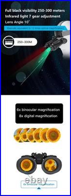 NV8300 Infrared Night Vision Binoculars 4K 3D Head Mounted Goggles 8X Zoom 300M