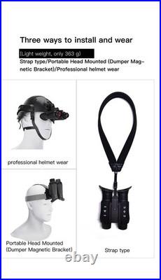NV8300 Infrared Night Vision Binoculars 4K 3D Head Mounted Goggles 8X Zoom 300M