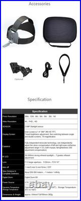 NV8300 Infrared Night Vision Binoculars 4K 3D Head Mounted Goggles 8X Zoom 300M
