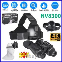 NV8300 Night Vision Binoculars 3D 1080P 4K 8X Zoom Infrared Head Mounted Goggles