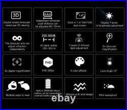 NV8300 Night Vision Binoculars 3D 1080P 4K 8X Zoom Infrared Head Mounted Goggles