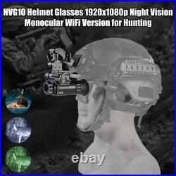 NVG10 Helmet Goggle Head Monocular 1080P WiFi Hunting Night Vision Device 3xZoom