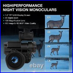 NVG10 Monocular Night Vision Goggles 1080P WiFi for Hunting Observation Helmet