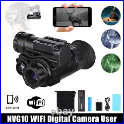 NVG10 Monocular Night Vision Goggles 1080P WiFi with Battery for Hunting Helmet