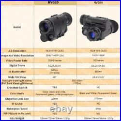 NVG20 Infrared 1920x1080p Night Vision Goggles Monocular WiFi gen2 Hunting NVG20
