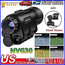 NVG30 Helmet Night Vision Monocular Wide View 40° 940nm IR WIFI Digital Starligh