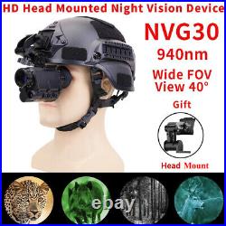 NVG30+Helmet Night Vision Monocular Wide View 40° 940nm IR WIFI Digital Starligh
