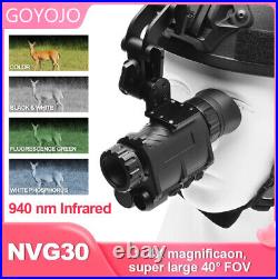 NVG30+Helmet Night Vision Monocular Wide View 40° 940nm IR WIFI Digital Starligh