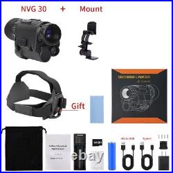 NVG30 Helmet Night Vision Monocular Wide View 40° 940nm IR WIFI Digital Starligh