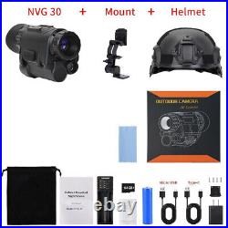 NVG30+Helmet Night Vision Monocular Wide View 40° 940nm IR WIFI Digital Starligh